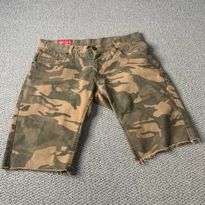 Jordan Craig Mens‎ Shorts Size 34 Brown Camouflage Cut Off Pockets Casual